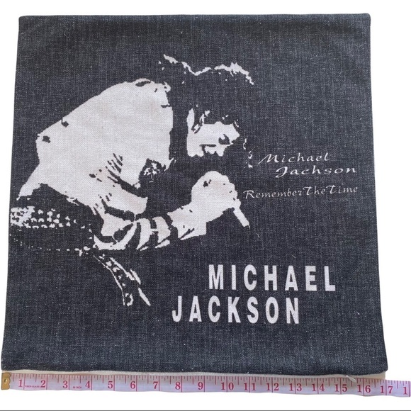 Michael Jackson "Remember the Time" Heather Grey Square 17x17 Pillow Cover Sham - Picture 5 of 8